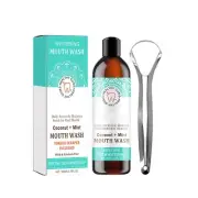 GuruNanda Oils Pulling Mouthwash with Coconut Oils & Tongue Scraper Breath Teeth