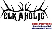 Elk a Holic Antler Rack Decal Sticker Funny Vinyl Car Window Bumper Truck 12"