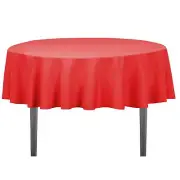 LinenTablecloth 70-Inch Round Polyester Tablecloth Red