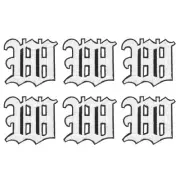 Iron on Letter Patches, 6Pcs Iron on Patches, Letter W Black White