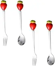 CONGARTENO 1 Set Creative Stainless Steel Forks and Spoons Mix of Appetizer Fork and Dessert Spoon for Fruits Desserts and Appetizers for Home Parties and Restaurants