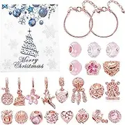 Christmas Advent Calendar Bracelets | 24 DaysSnowflake Makeup Advent Calendar 2023 | Makeup Advent Calendar 2023, Christmas Countdown DIY Jewelry Making Kit Kids Teens Women Pochy