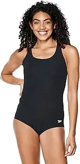 [Speedo] Women's One Piece Swimsuit-Pebble Texture Moderate Cut, Light Bra Support