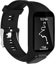 Replacement Sport Band Silicone Strap For TomTom Runner 2 3 Spark 3 GPS Watch Black