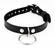 Black and Silver stunning large ring day collar AMARE by Mercy Industries Col39B
