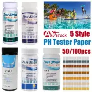 50/100pcs Chlorine Dip Test Strips Hot Tub SPA Swimming Pool PH Tester Paper NW