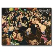 *Postcard-"The Crowd Parties..." ...Happy New Year- {RB17-S2}-