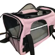 Soft Sided Pet Carrier For Small/ Medium Pets New, Fleece Insert Handles/strap