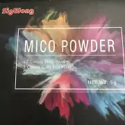 Mico Powder Set 27 Colors + 3 Gold Foil Flakes For Gloss Nails Bath Bombs Slime