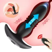 Thrusting Anal Vibrator Telescopic Butt Plug Prostate Massager Sex Toy Men
