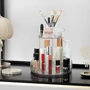 2-Tier Rotating Makeup Organiser -360° Spinning Cosmetic Storage Stand with Clear Partitioned Trays. Use as Skincare Organiser, Perfume Organiser, Vanity/Cosmetic Organiser, Beauty Make Up Organiser