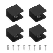 4Pcs Glass Shelf Brackets, for 6-8mm Square Shape with screw, Black