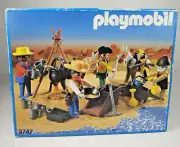 Rare New Vintage 1987 Playmobil 3747 Gold Miners Panning Mining Playset Old West