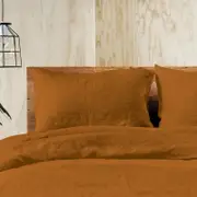 Doux 100% Linen Pillowcase Set 48cm x 74cm + 16cm - Terracotta