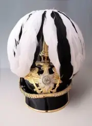 Prussian Plume for Officer Pickelhaube - duck feathers white / black