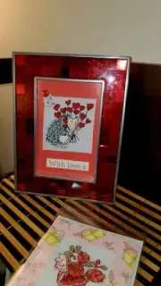 Margaret Sherry Hedgie With Heart Flowers Completed & Framed