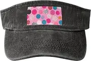 [RLDOBOFE] Sun Visor Hat Adjustable Empty Top Baseball Cap Crazy Polka dots Sun Hats for Women Men Sports Hats Summer Beach Cap