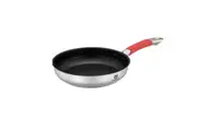 Stainless Steel Frying Pan Pan Non-Stick Cooking Pan Smokeless Coating - Red Red