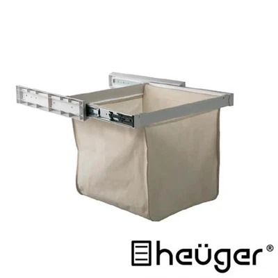 Heuger Laundry Hamper - Pull Out - for 600mm Cabinet Width - Cotton Cloth