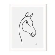 Horse 3 Framed Wall Art - White