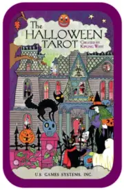 HALLOWEEN TAROT IN TIN Deck Card Set fortune telling oracle cards bat witch imp