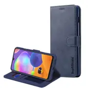 Samsung Galaxy A31 Case, SupRShield Wallet Leather Flip Magnetic Stand Case Cover (Navy Blue)