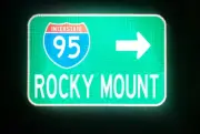 ROCKY MOUNT Interstate 95, North Carolina route road sign 18"x12", Raleigh