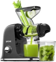 SiFENE Cold Press Juicer Machine, Compact Single Serve Slow Compact, Black