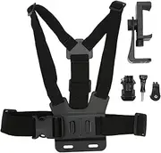 Chest Mount Harness and Backpack Shoulder Strap Mount, for Action Cameras Head Strap Holder Kit for POV/VLOG