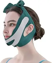 V Face Masks, Reusable V-Line Mask, Face Slimming Belt for Double Chin and Saggy Face Skin, Beauty Face Sculpting Sleep Mask, Face Slimming Belt (Green)