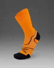 Vectr Cushion Crew Socks, 2XU, S, Solar Orange/Black, Unisex