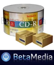 1200 x INTACT Blank CD-R 52X - Full Hub White Inkjet Matt Finish Printable CD R