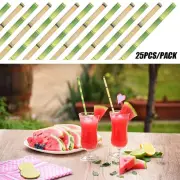 Home Wedding Birthday Party Supplies Green Bamboo Drinking Straws Paper Straw