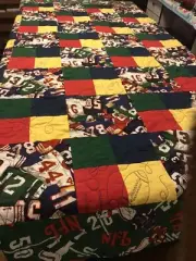 NFL FOOTBALL THROW Blue Backing 57” By 72”