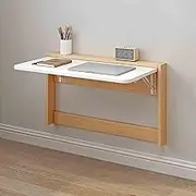 Exquisite Wall Mounted Folding Table Solid Wood Dining Table for Small Spaces Strong Load Bearing Capacity Space Saving Design for Living Room Bedroom Kitchen.