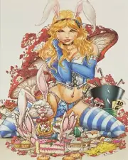 Blotter Art Alice and the white rabbit READ description first !