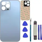 Mingxiong 13 Pro Max Rear Back Glass Replacement for iPhone 13 Pro Max Back Glass Panel Replacement with Pre-Installed Adhesive + Reparing Toolkit (Blue)