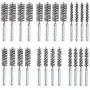 24pcs Stainless Steel Bore Brush, Twisted Wire Cleaning Brush, Wire Drill Bru...