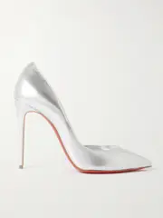 [Christian Louboutin] Christian Louboutin - Iriza 100 Metallic Leather Pumps - Silver - IT41 IT 41 Silver