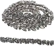 Rhinestone Trim Chain Wide Crystal Trimming for DIY Crafts Clothing Bags Accessories Deep Grey Decorative Material for Unique Handicrafts