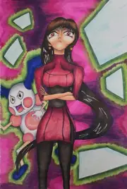 Handmade Poster From pokemon franchise featuring sabrina with her mr mime