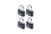 Master Lock Aluminium Padlocks Vinyl Covers (Multi Colour) (40mm - Keyed Alike x 4)