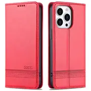 AZNS For iPhone 15 Pro Max PU Leather Wallet Phone Cover Stand Protective Case