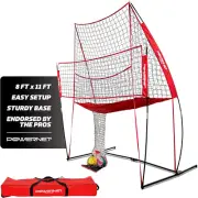 Portable Volleyball Net for Backyard Games & Training, Rebounder Net for Hitting