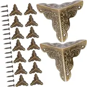 Generic 35pcs Vintage Corner Protectors for Wooden Boxes Antique Edge Guards with Nails for Furniture Decorative Projects and DIY Crafting