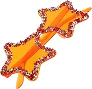 [QUMIIRITY] Star Sunglasses Sun Glasses Trendy Transparent Sunglasses Cute Sunglasses Teen Fashion Sunglasses Fashion Party Eyewear Cool Sunglasses for Boys Cool Sunglasses Men Plastic Orange