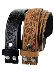 Western Belts for Women Men Without Buckle Black Light Brown Cowboy Cowgirl B...