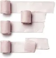 CHUQING Pink Chiffon Ribbon 1-1/2 inch Wide Fabric Ribbon for Wedding,Handmade Bows and Gift Wrapping,5Yd,4Rolls
