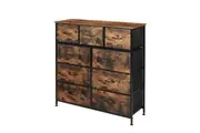 Levede 9 Drawers Storage Cabinet Tallboy Brown