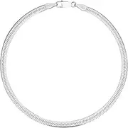 [Savlano] 925 Sterling Silver Herringbone Flat Snake Magic Chain Bracelet for Women & Men - Made in Italy Comes Gift Box